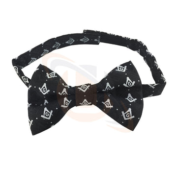 Masonic Regalia 100% Silk woven Bow Tie with Square Compass & G Black Unique_Regalia